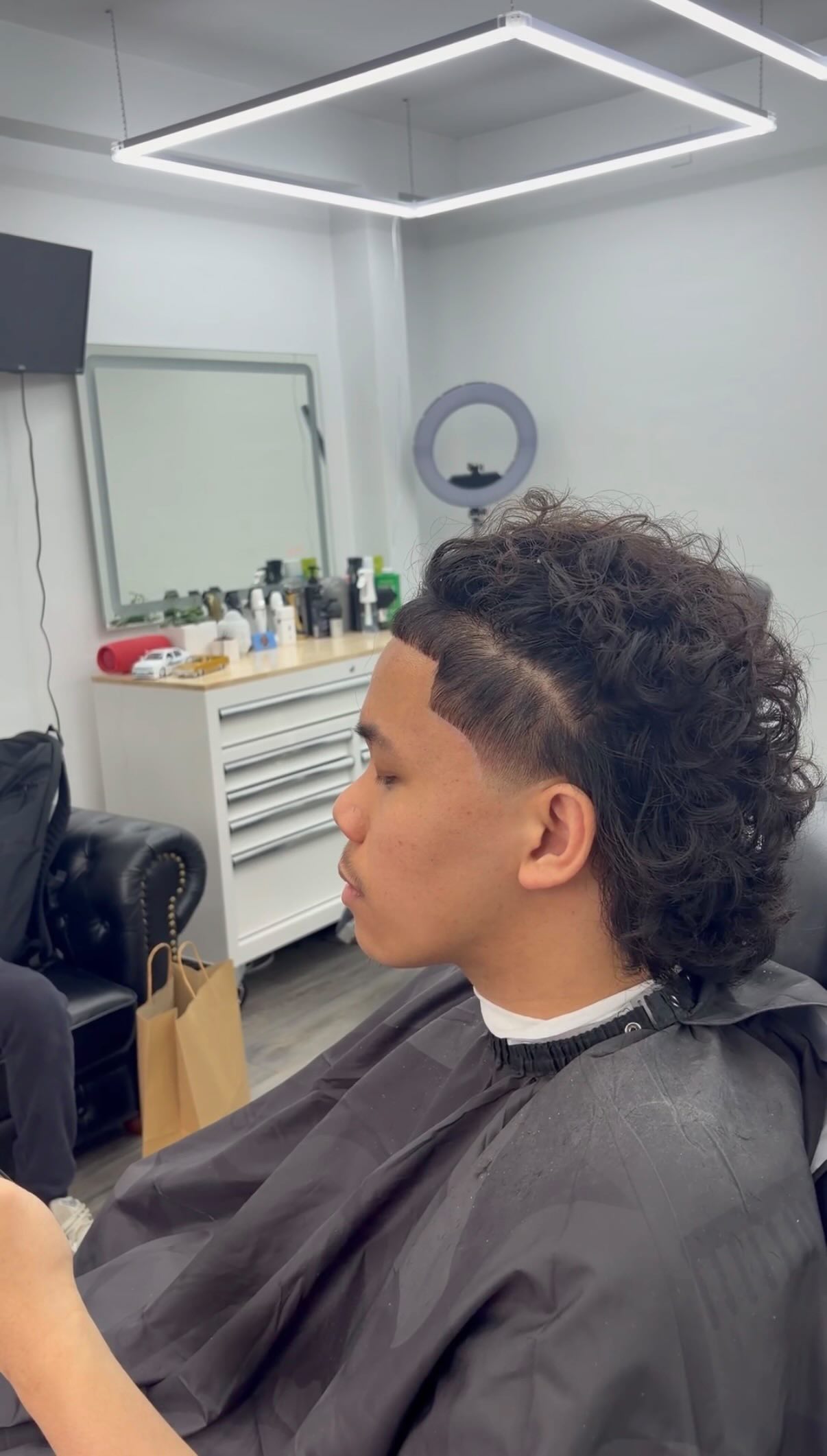 Textured fringe side profile by T Bless Cuts at KLUTCH Montreal